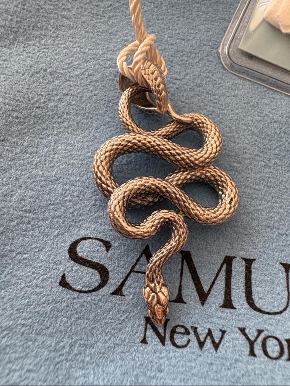 Samuel B Snake Pendant Sterling Silver 18K Gold | Bali Designer Jewelry - Picture 4 of 5